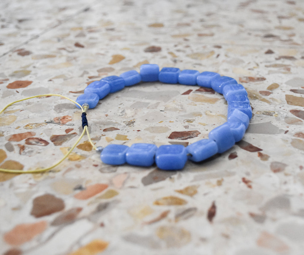 blue glass bead necklace