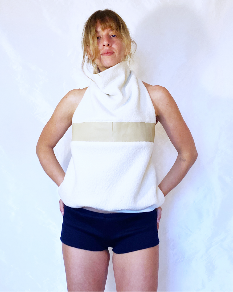 The wool & leather halter top