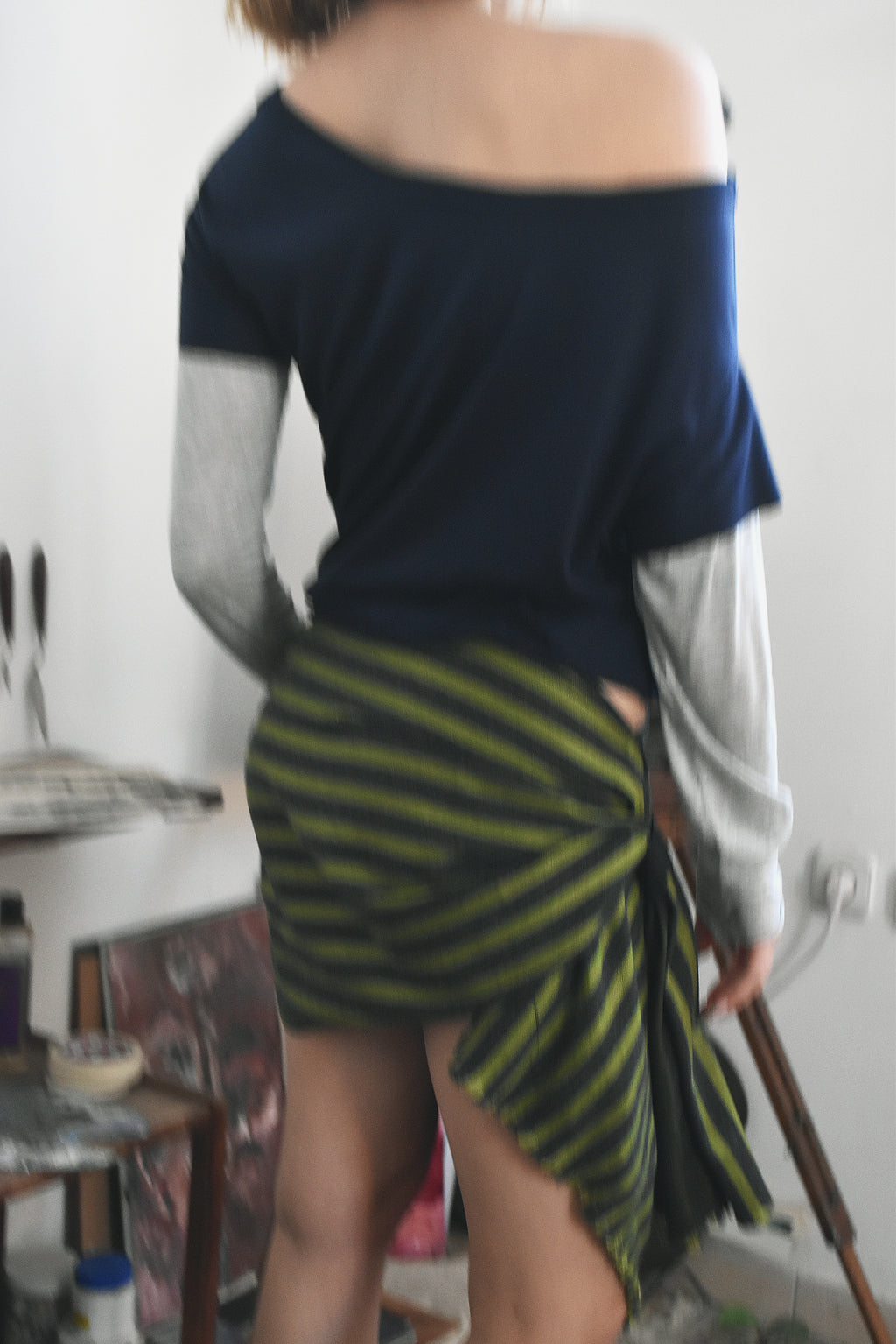 The wrap wool skirt