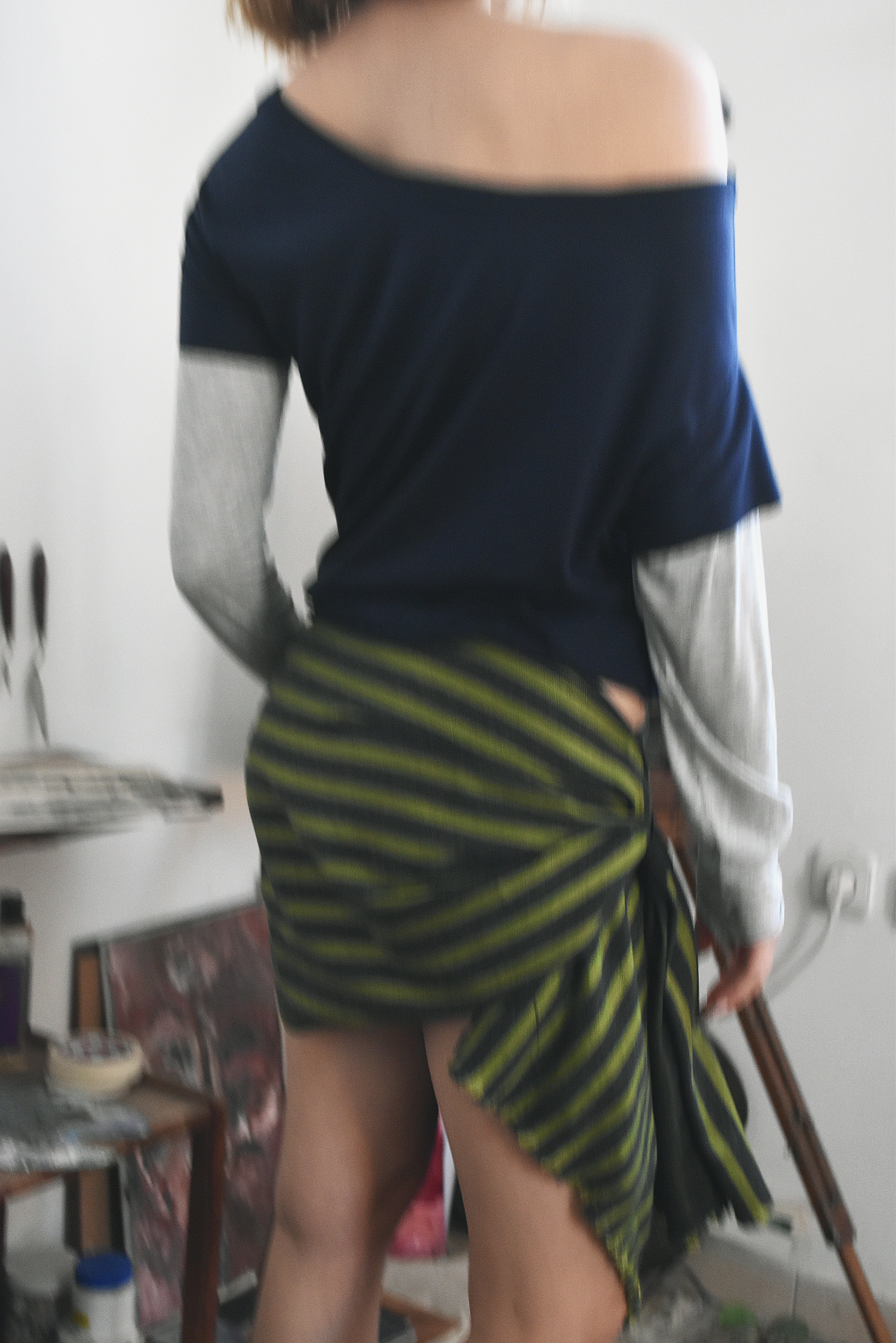 The wrap wool skirt