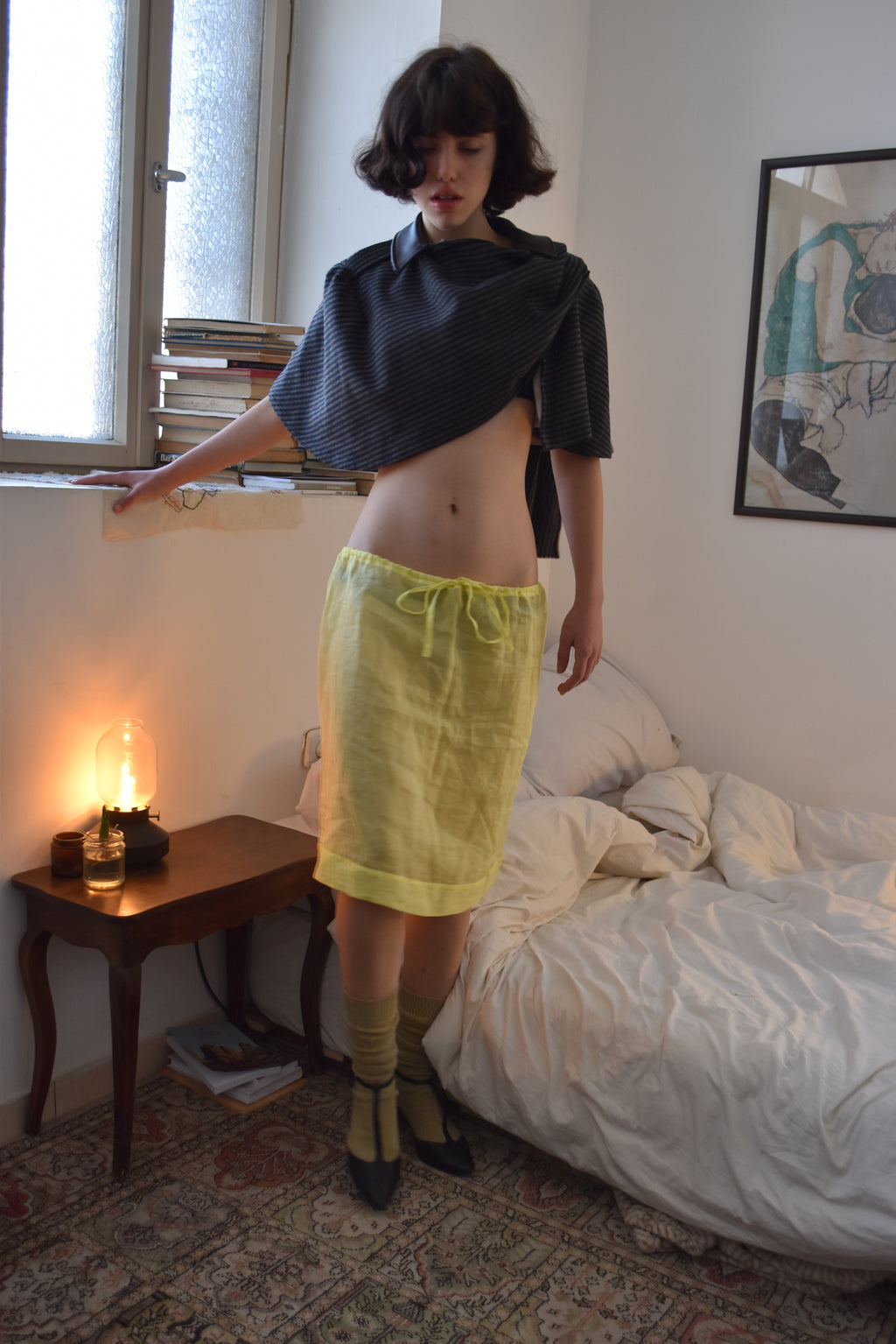The linen knee skirt