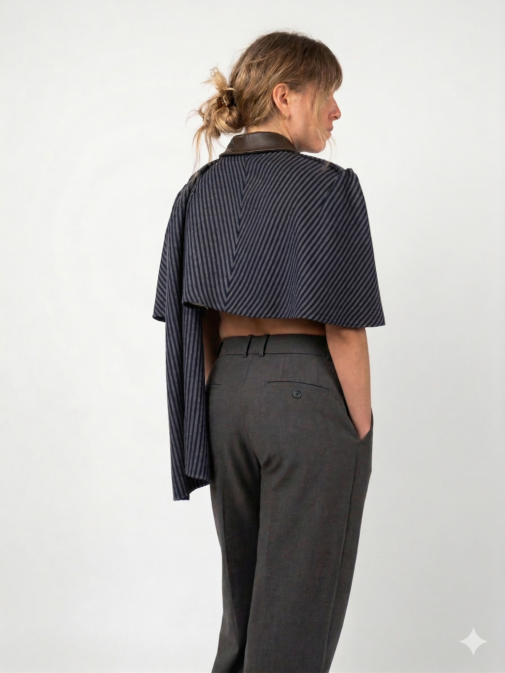 The wool & leather mini cape