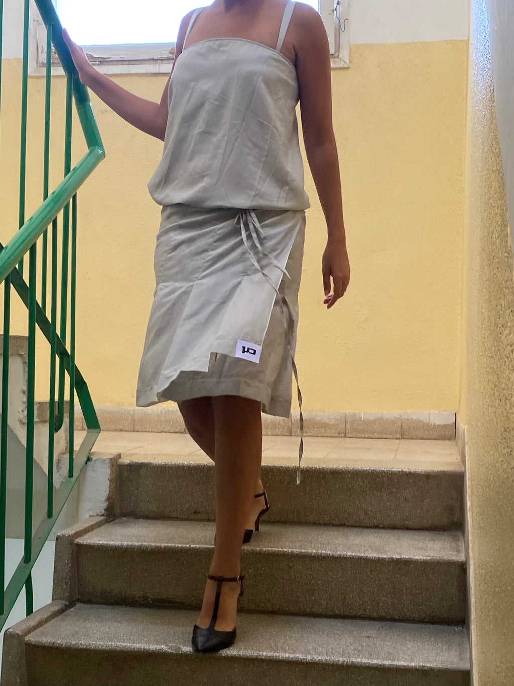 The wrap silk pleated skirt