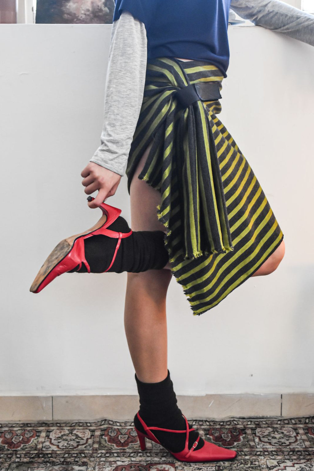 The wrap wool skirt